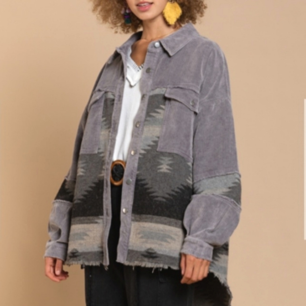 NEW POL Corduroy Aztec Jacket